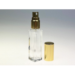 Butelka szklana perfumeryjna KWADRAT 8 ml  z atomizerem i nasadką, 8270, zakręcana